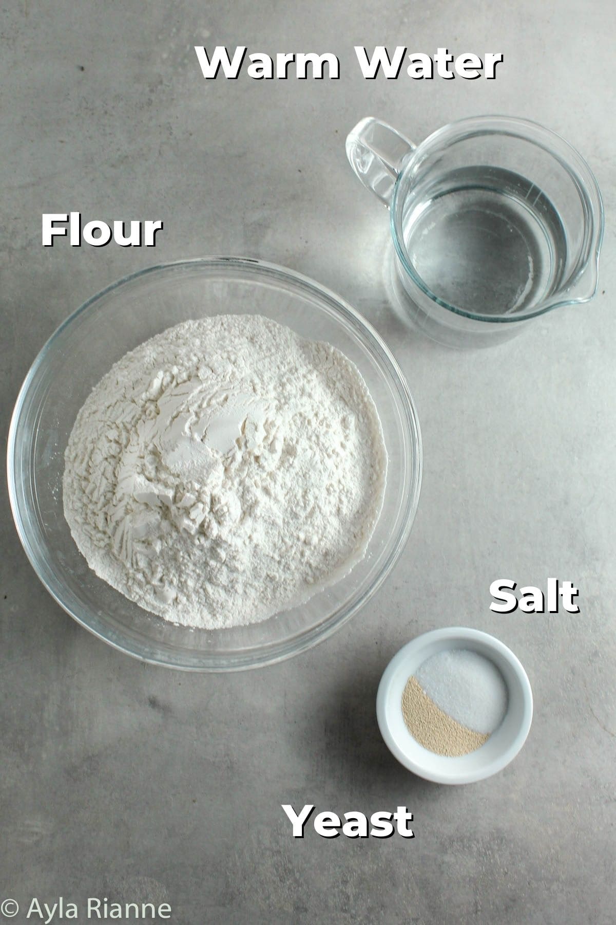ingredients for no knead bread