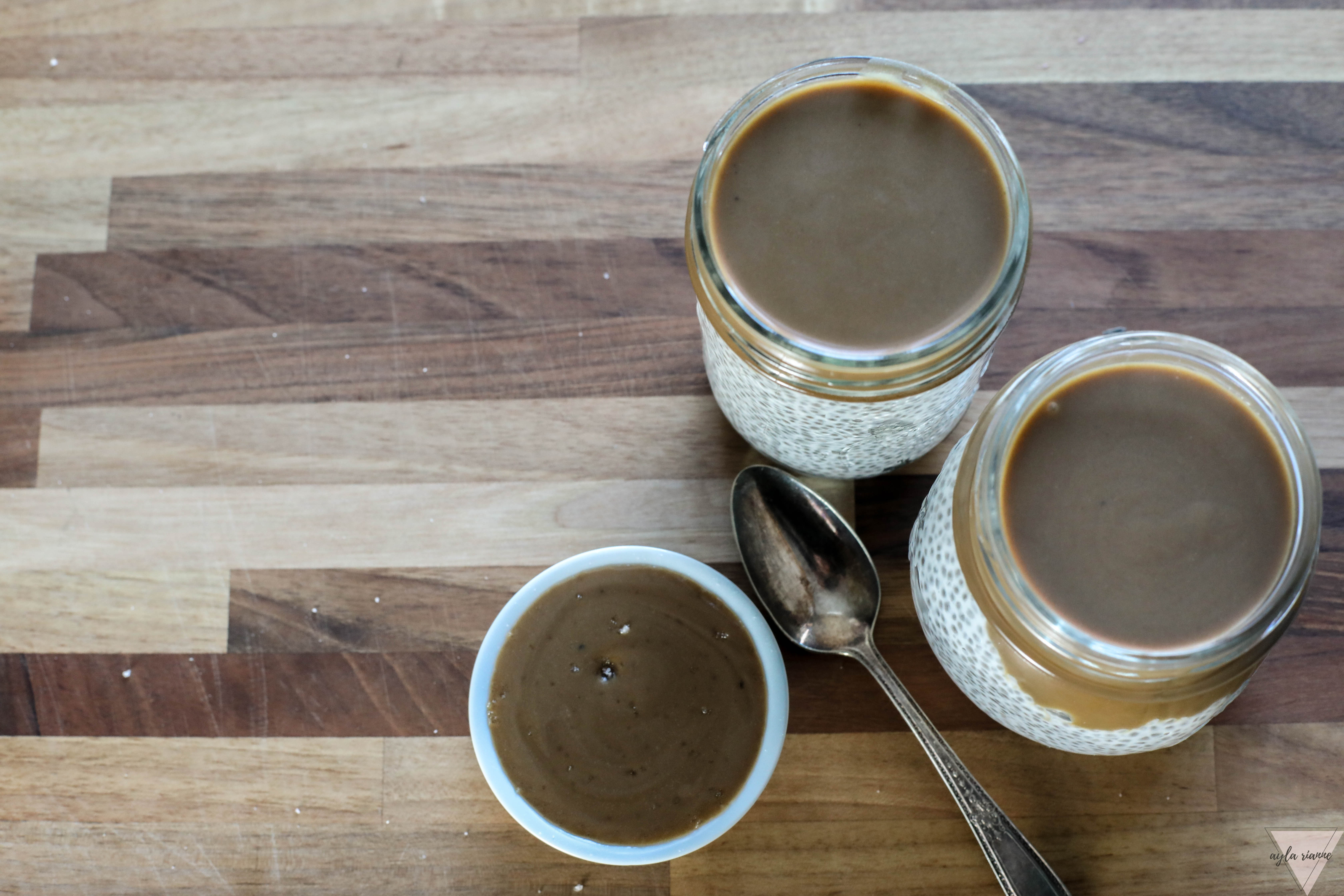 Salted Caramel Chia Seed Pudding #aylarianne #chiaseedpudding #vegansaltedcaramel