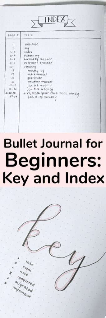 Bullet Journal For Beginners: Index and Key #aylarianne #bulletjournal #bulletjournalindex #bulletjournalkey