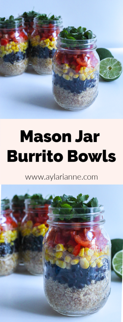 Mason Jar Burrito Bowls #aylarianne #burritobowls #masonjarburritobowl #mexicanbowl