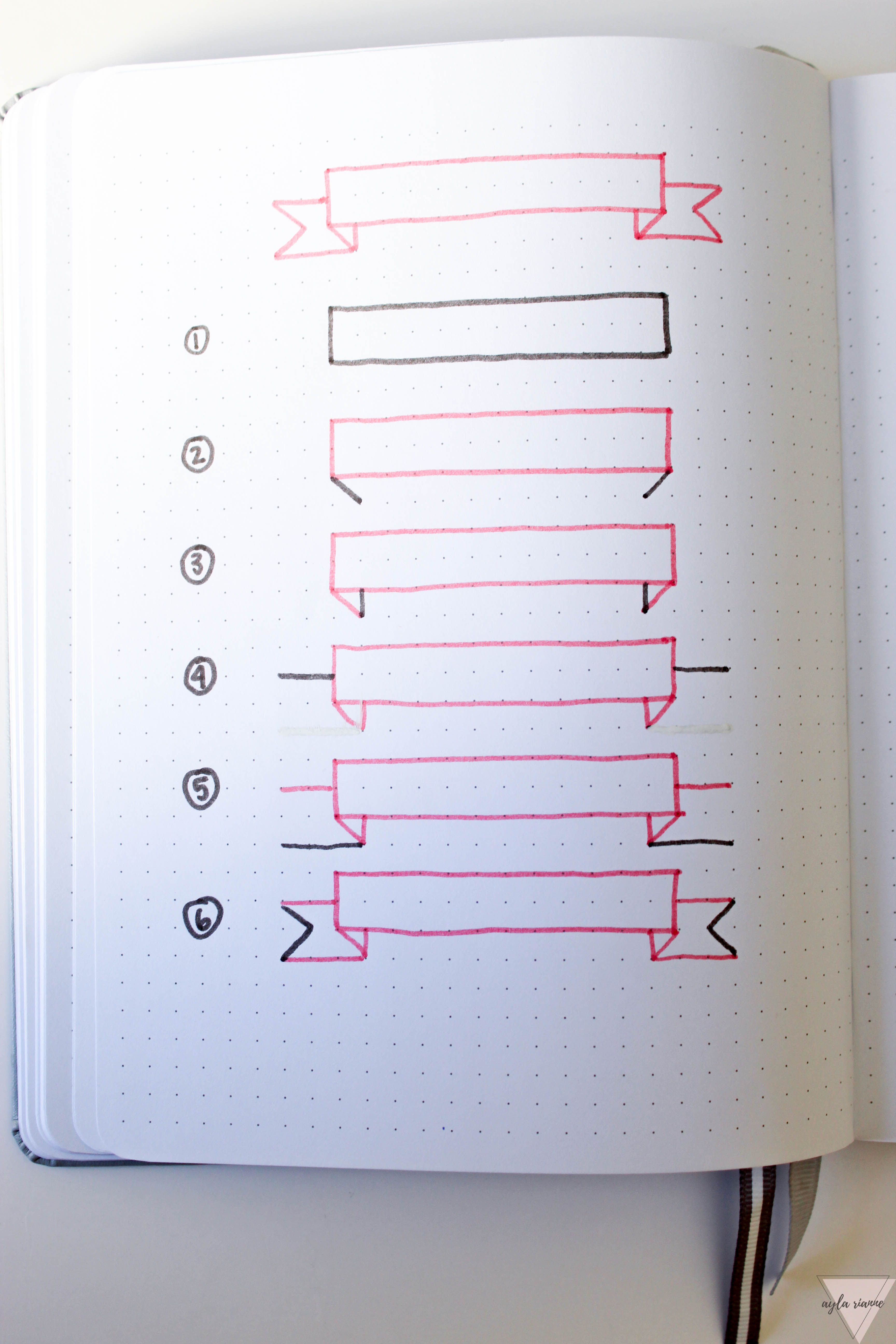 How to draw bullet journal headers and banners #aylarianne #bulletjournal #bujo #howtodrawheaders #drawingheaders