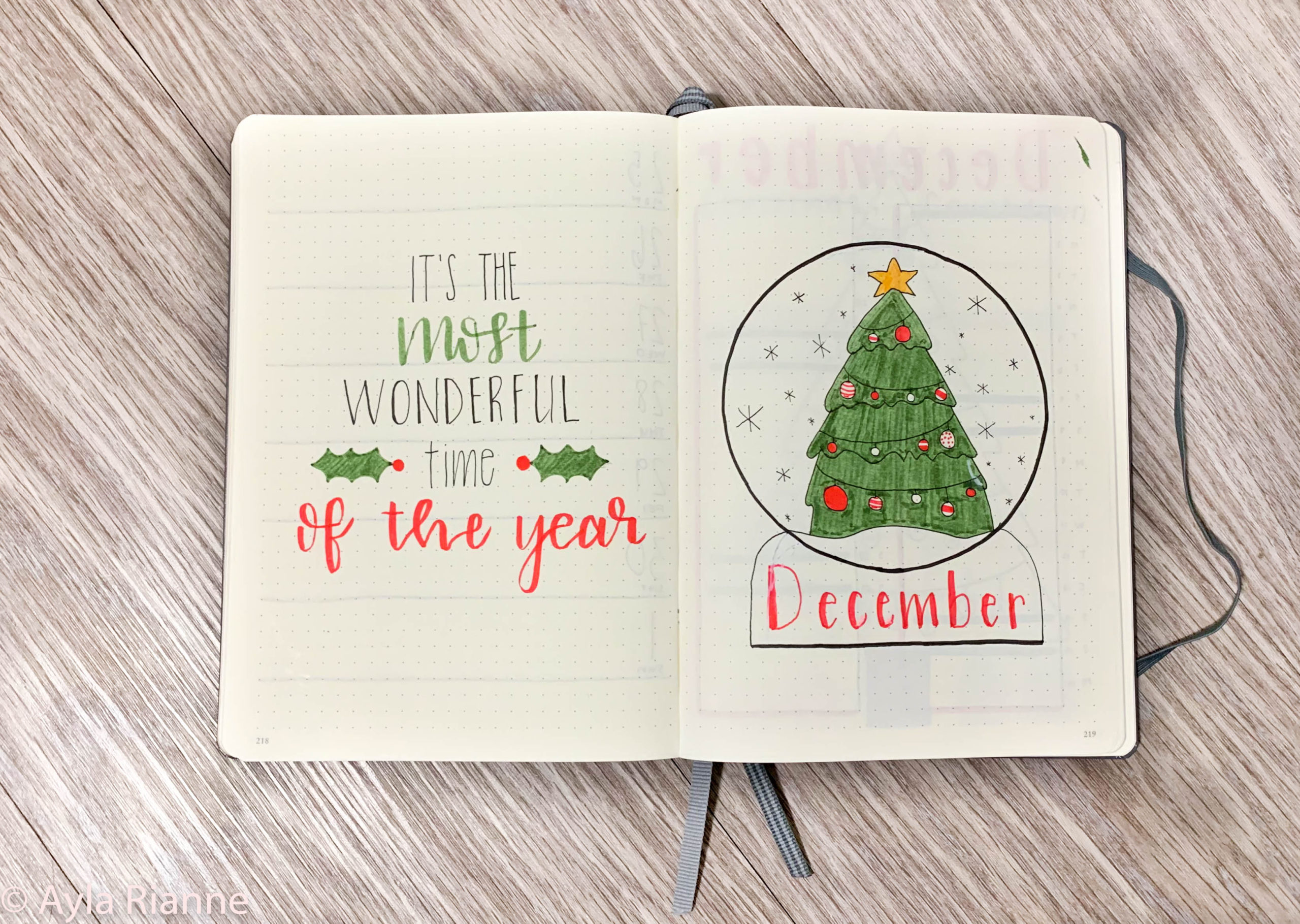 December Monthly Bullet Journal TItle Page #bulletjournal #decemberbulletjournal