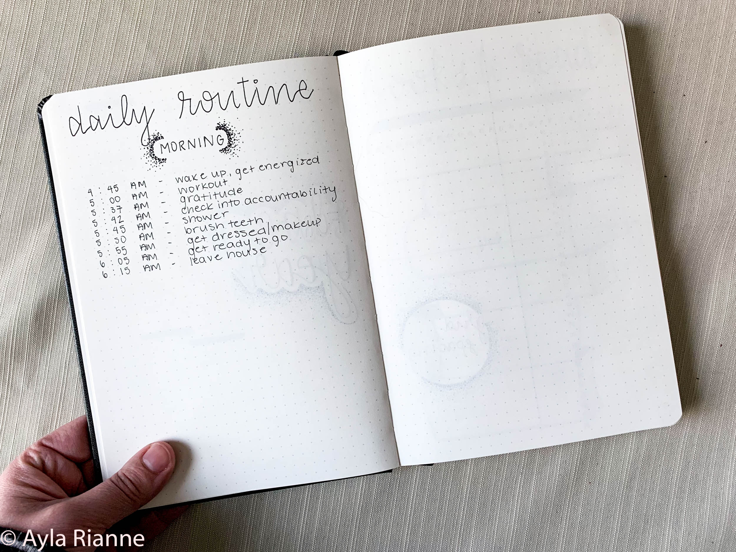 Bullet Journal Morning Routine Spread