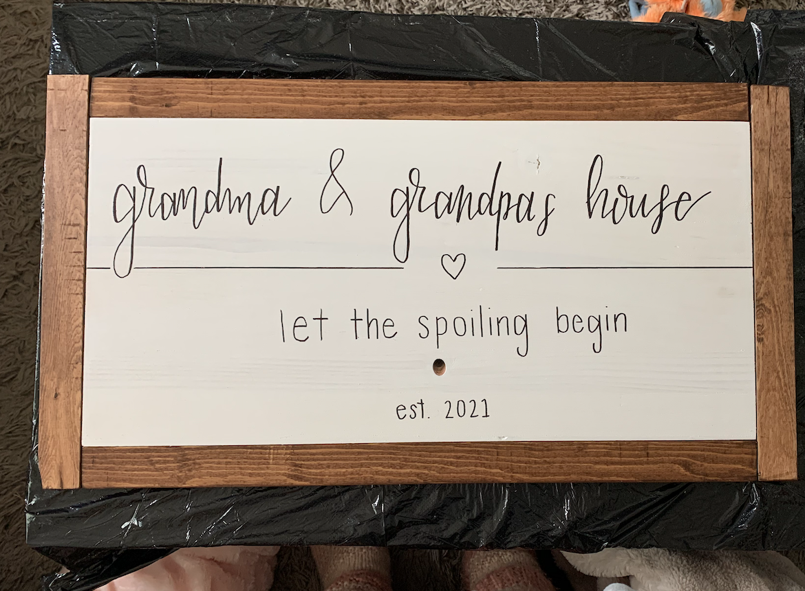 Grandma and grandpas house homemade sign