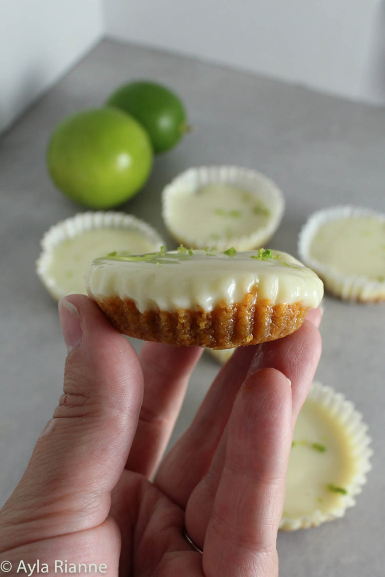 close up of a key lime pie tartlet