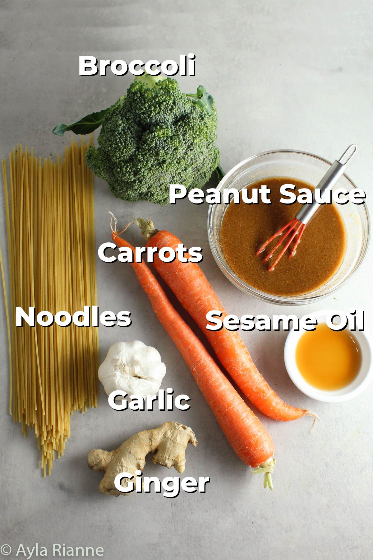 ingredients for peanut noodles