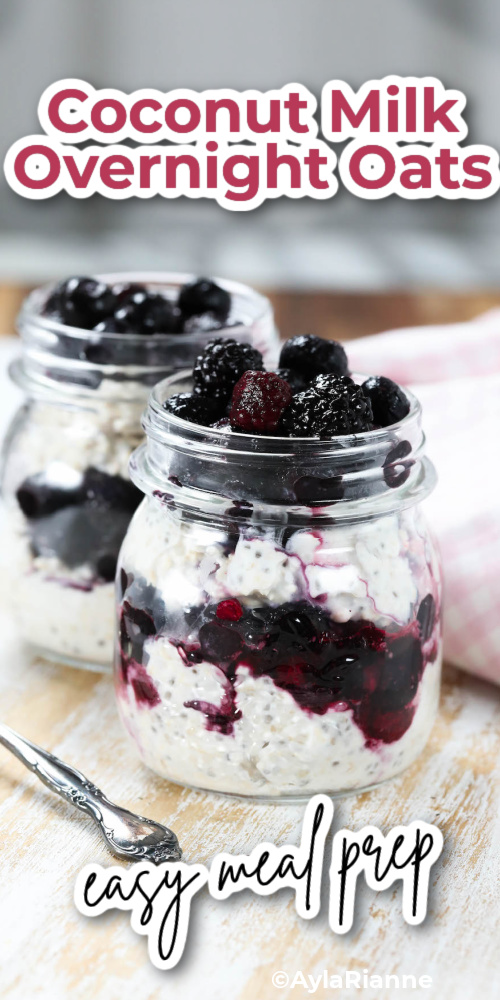 picture of overnight oats with text