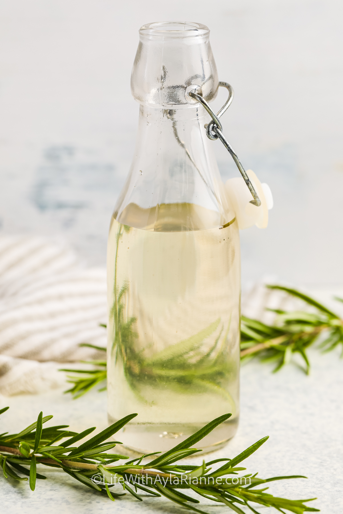 bottle of Rosemary Simple Syrup