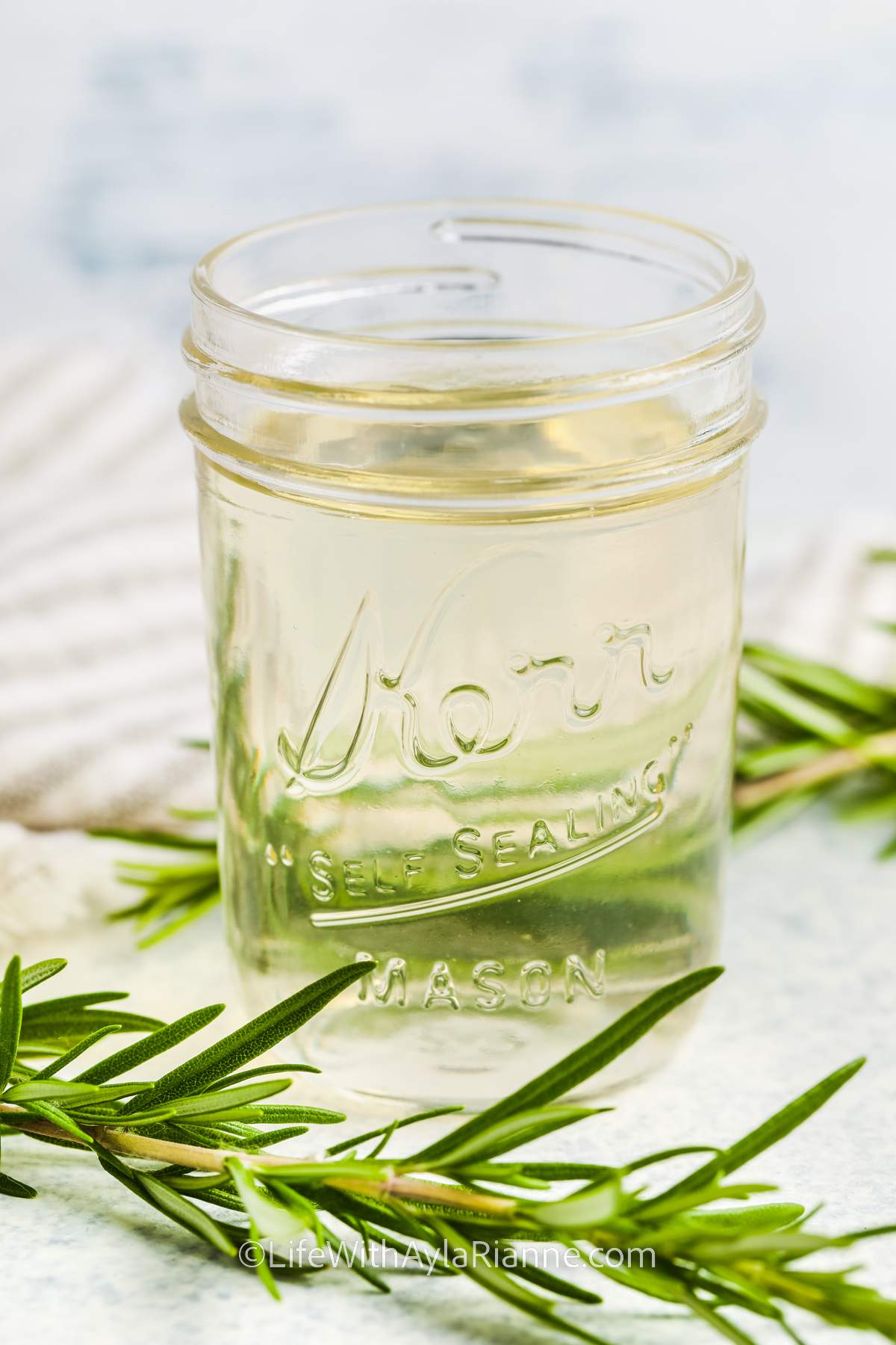 jar of Rosemary Simple Syrup