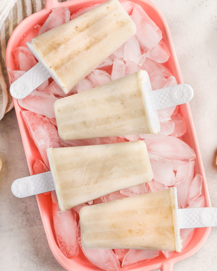 plated Banana Popsicles