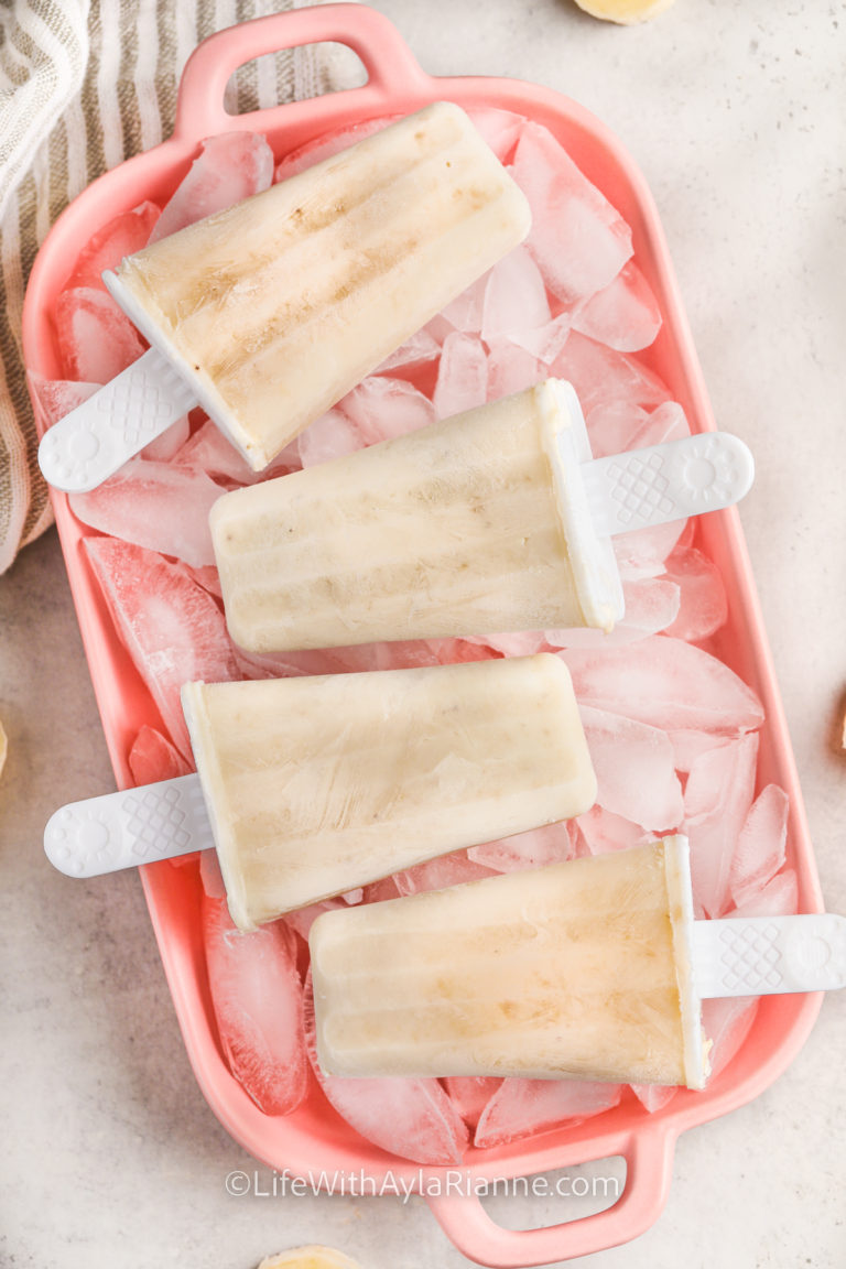 plated Banana Popsicles
