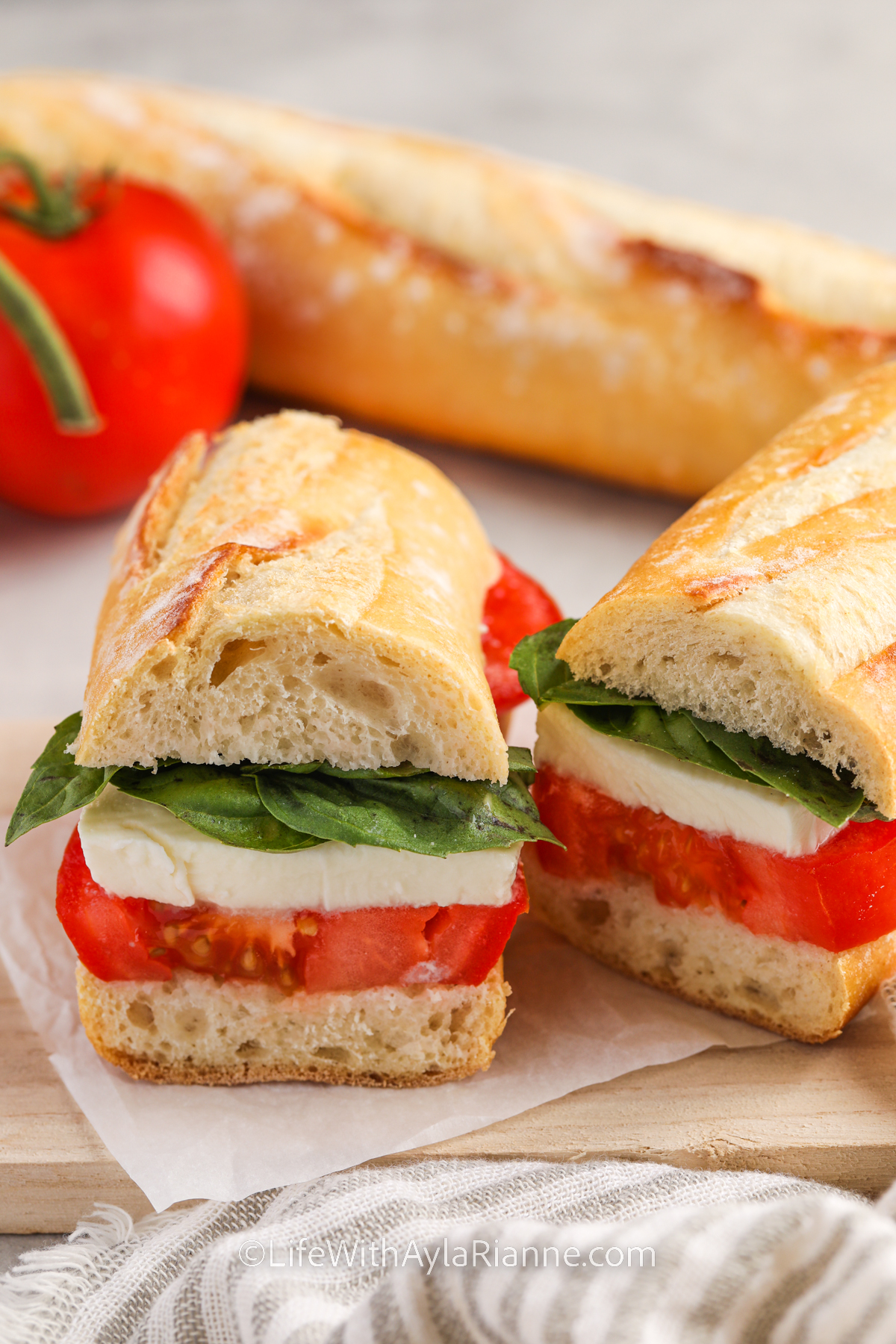 Caprese Sandwich Recipe with a baguette