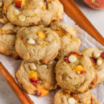 baked Peach Cobbler Cookies on a plate