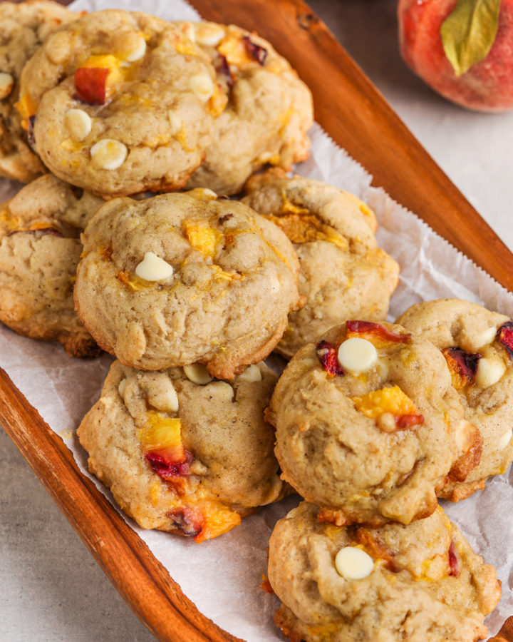 baked Peach Cobbler Cookies on a plate