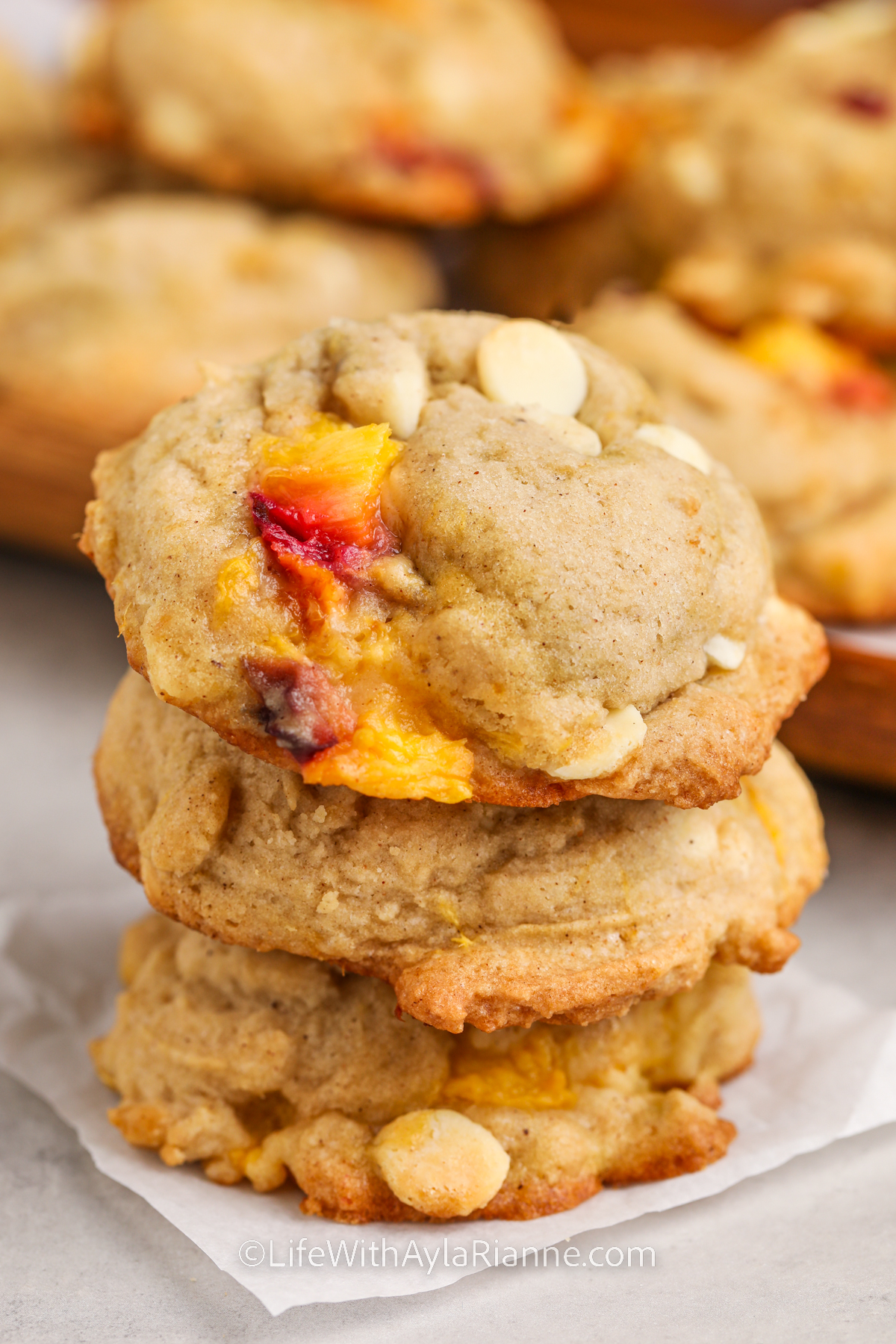 stack of Peach Cobbler Cookies