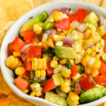 close up of Roasted Corn Salsa in a bowl