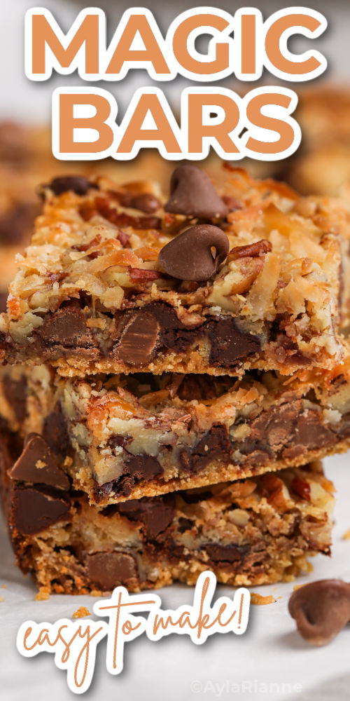 A stack of 3 magic bars with text