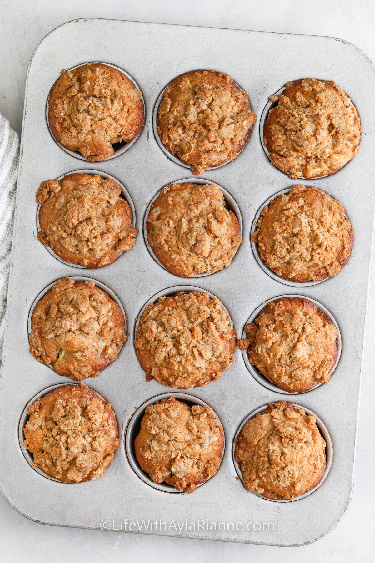 Apple Cinnamon Muffins in the muffin tin