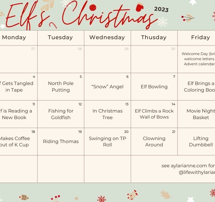 elf around the house calendar