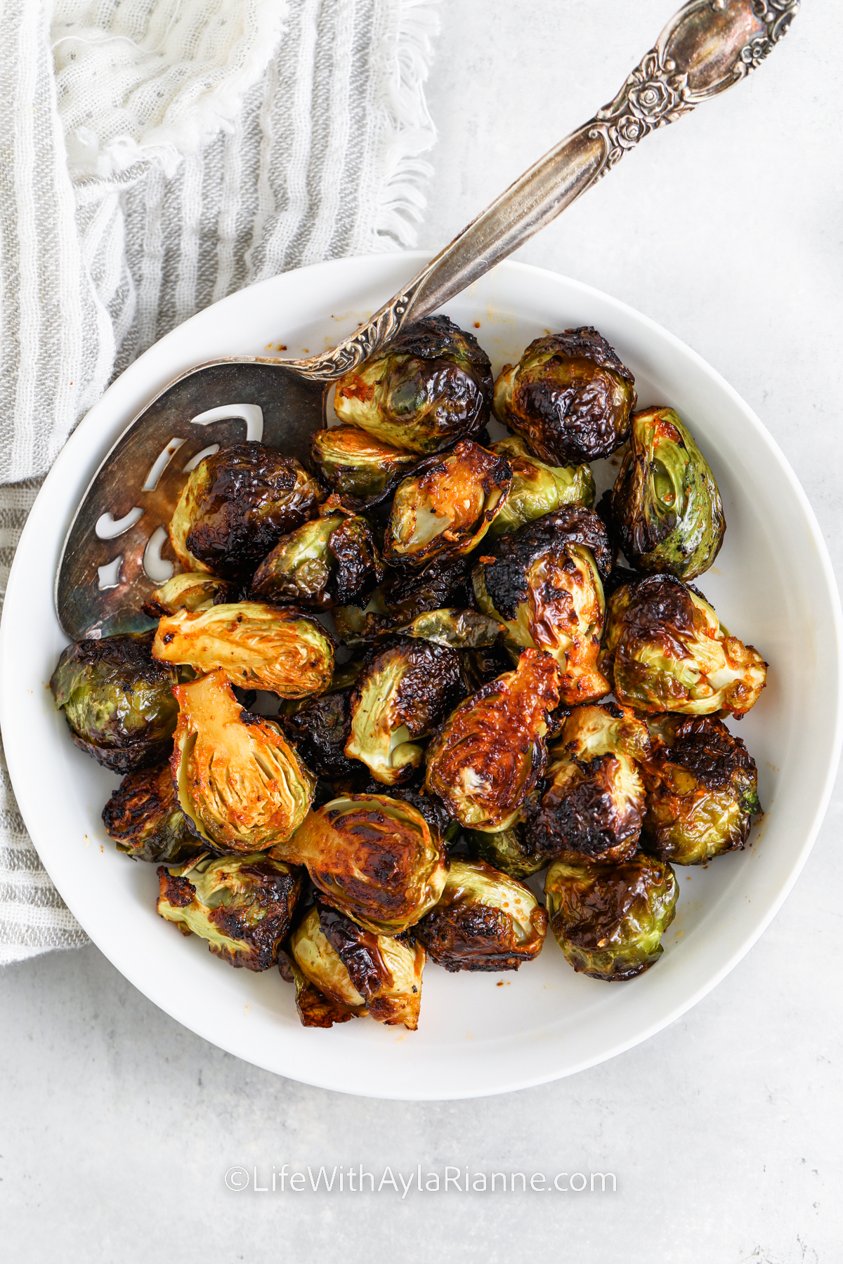 plated Honey Sriracha Brussels Sprouts