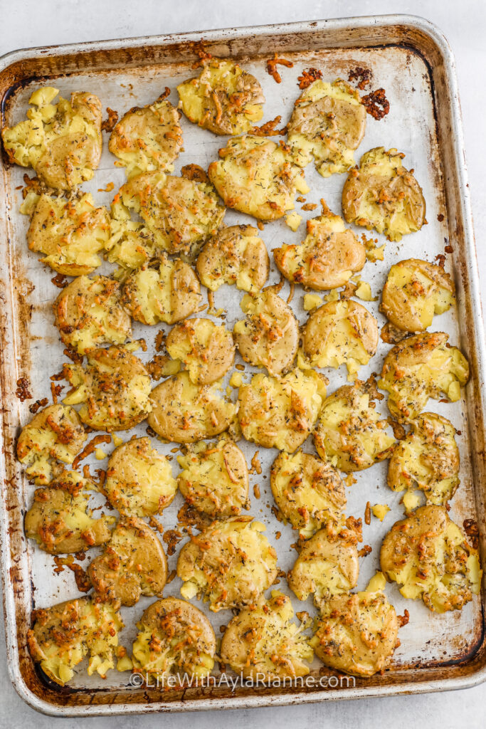 Crispy Parmesan Smashed Potatoes - Life With Ayla Rianne