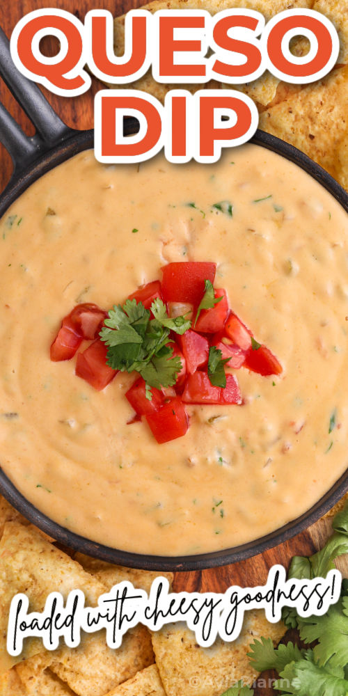 cheesy Queso with writing