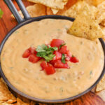 plated Queso with tortilla chips