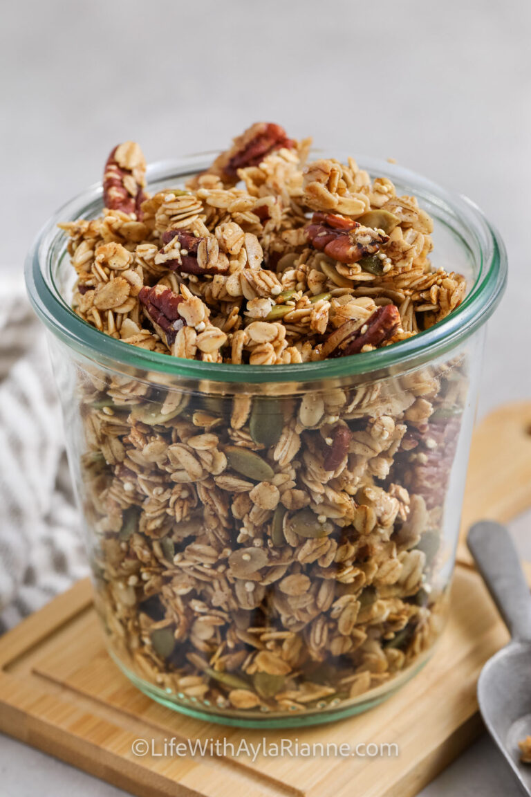 a jar of homemade granola