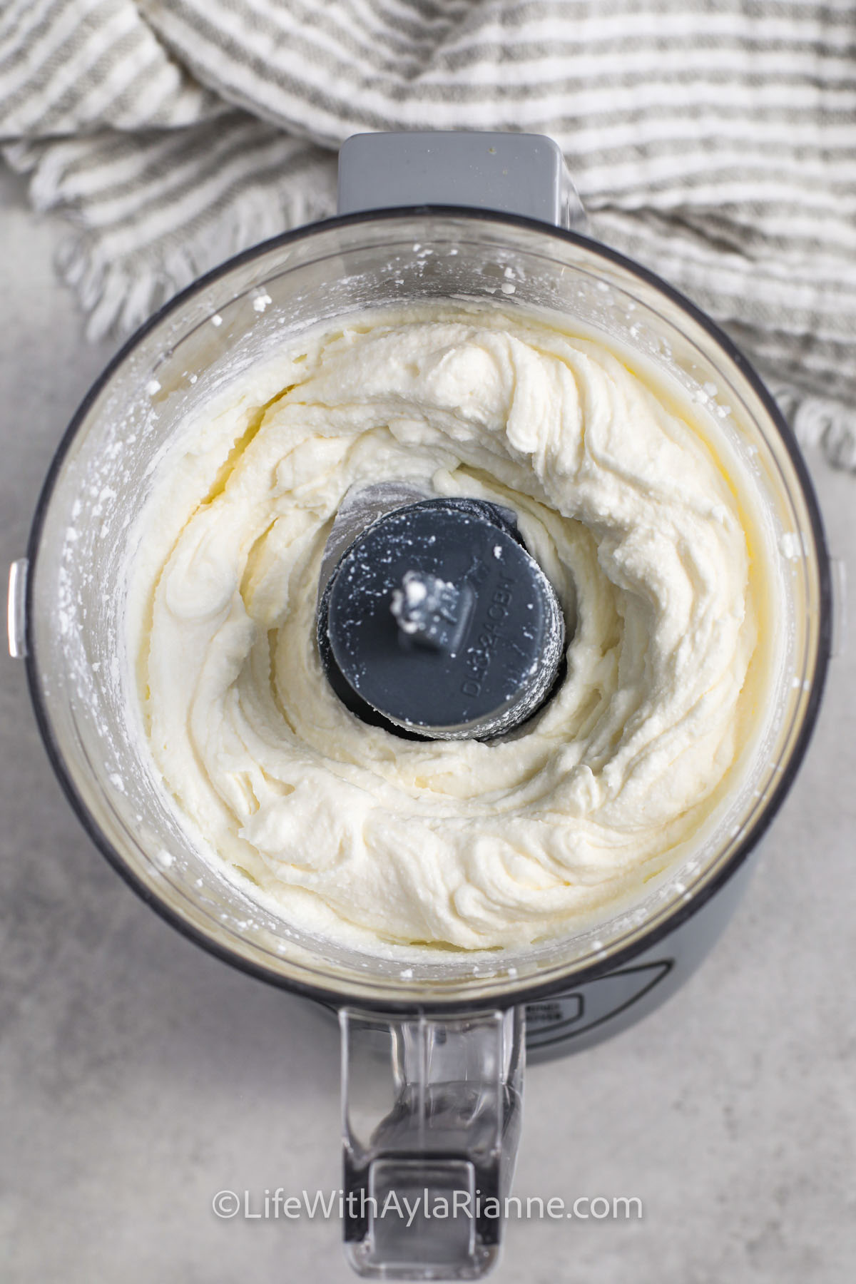Ricotta in a food processor for Ricotta Toast