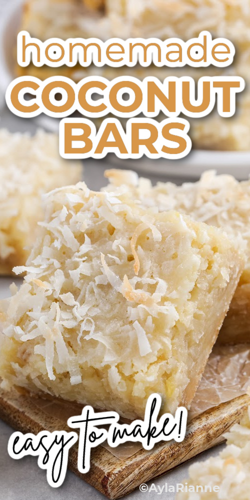 Coconut bars with a title