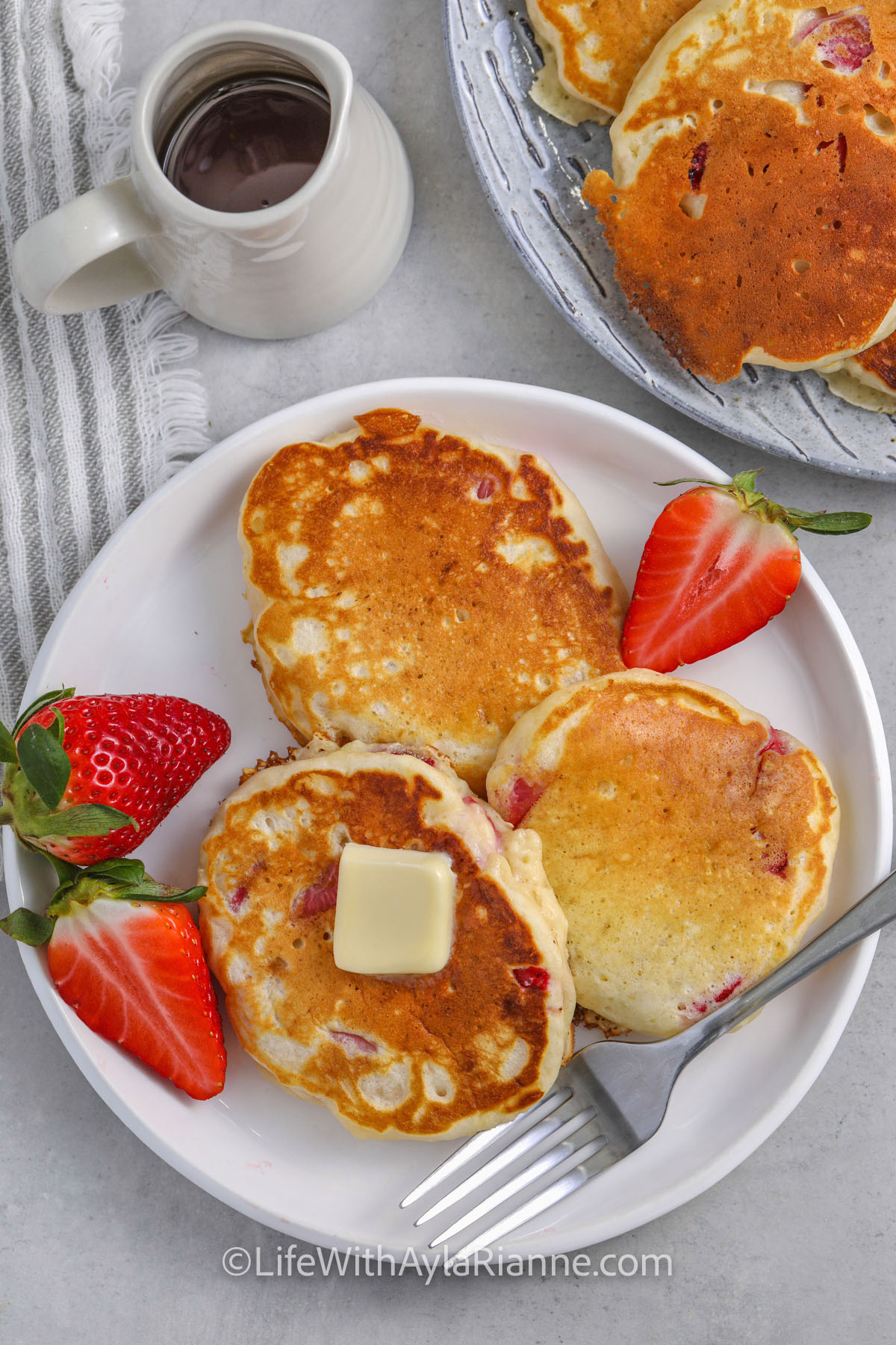 plated Strawberry Pancakes