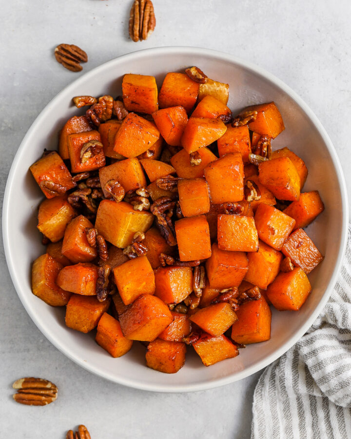 bowl of Maple Roasted Butternut Squash