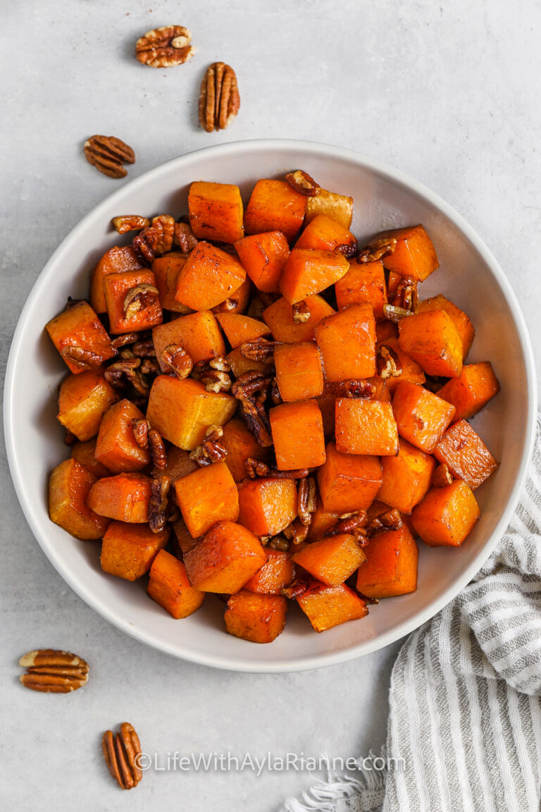 bowl of Maple Roasted Butternut Squash