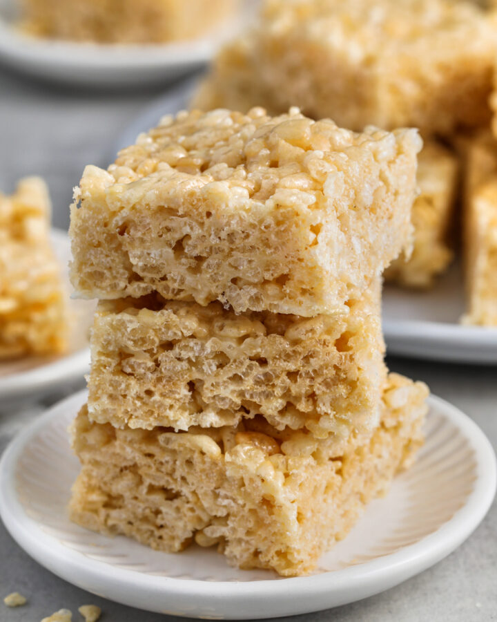 a stack of rice krispie treats