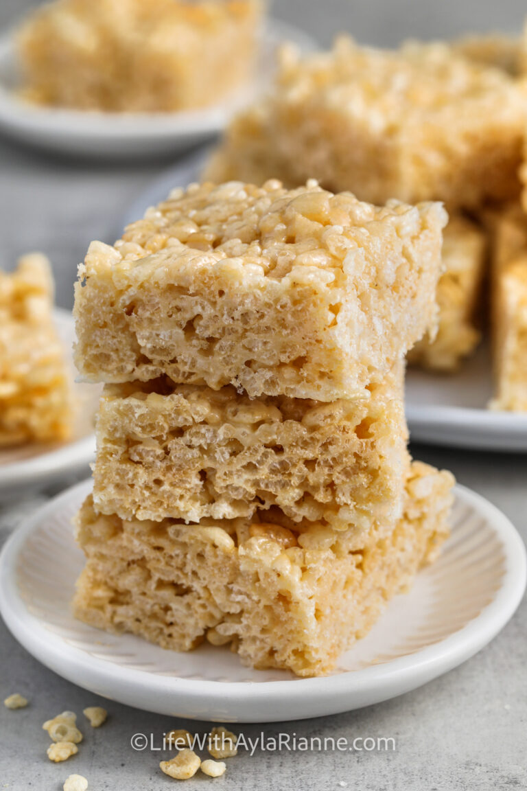 a stack of rice krispie treats