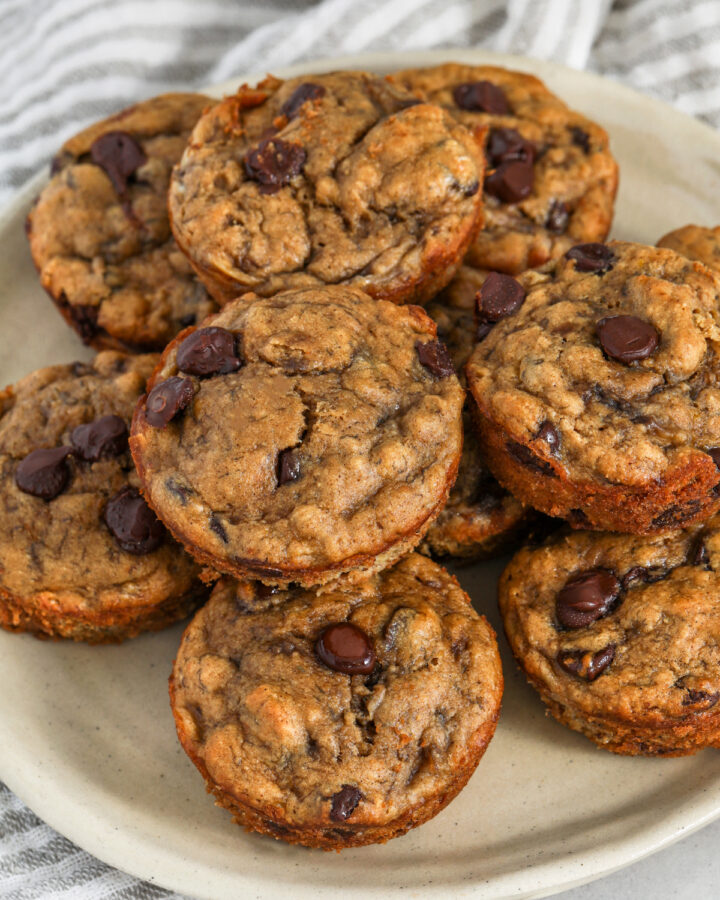 Banana Protein Muffins with chocolate chips