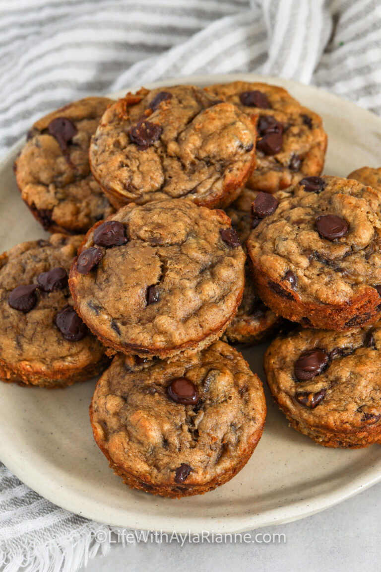 Banana Protein Muffins with chocolate chips