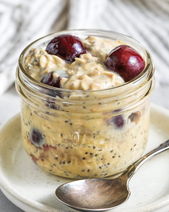 close up of Protein Overnight Oats