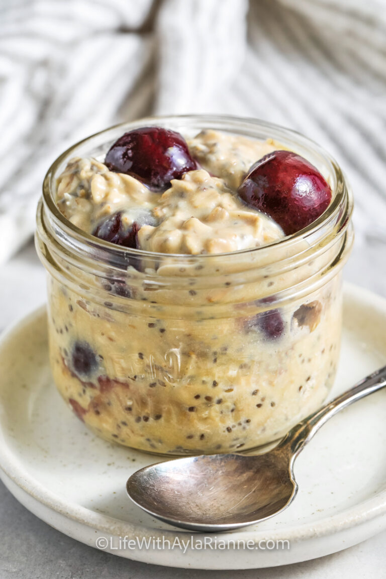 close up of Protein Overnight Oats