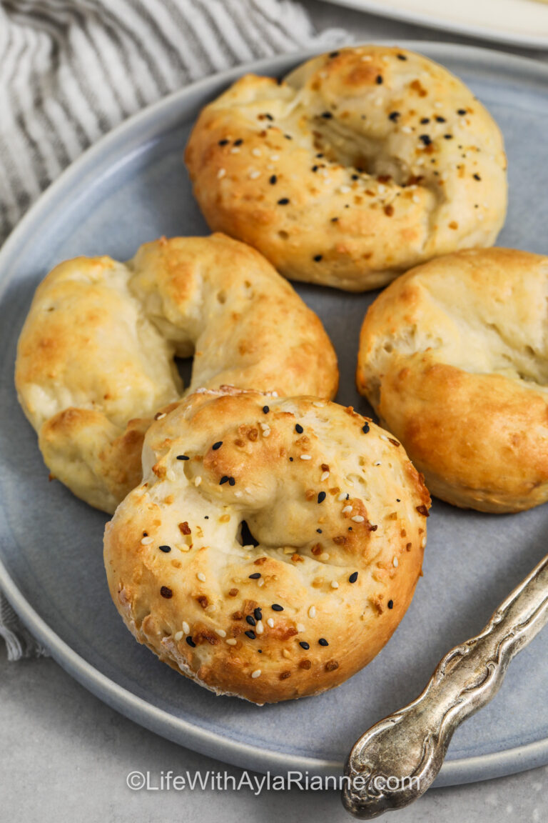Protein Bagels on a plate