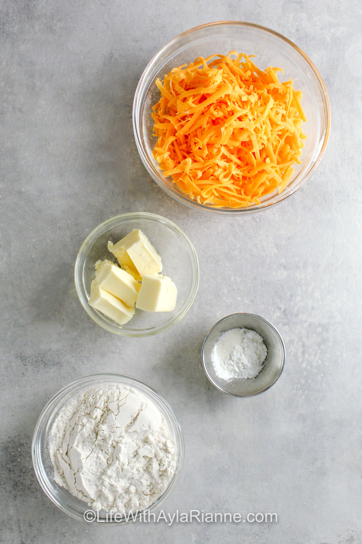 ingredients to make Homemade Cheese Crackers