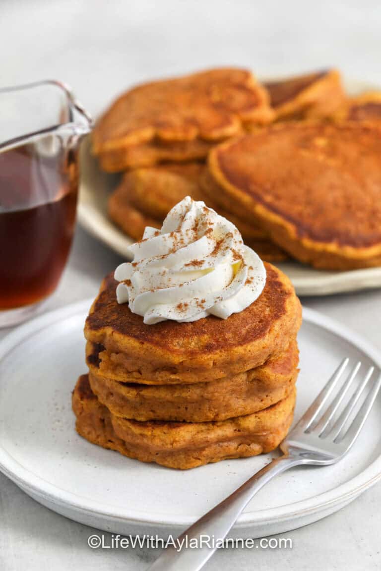 stack of Fluffy Pumpkin Pancakes